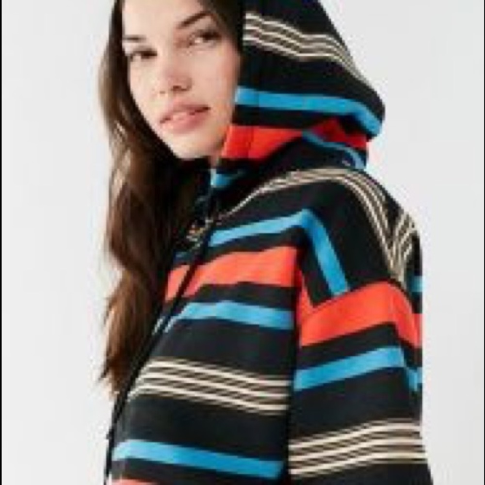 Cropped Stripe Hoodie
